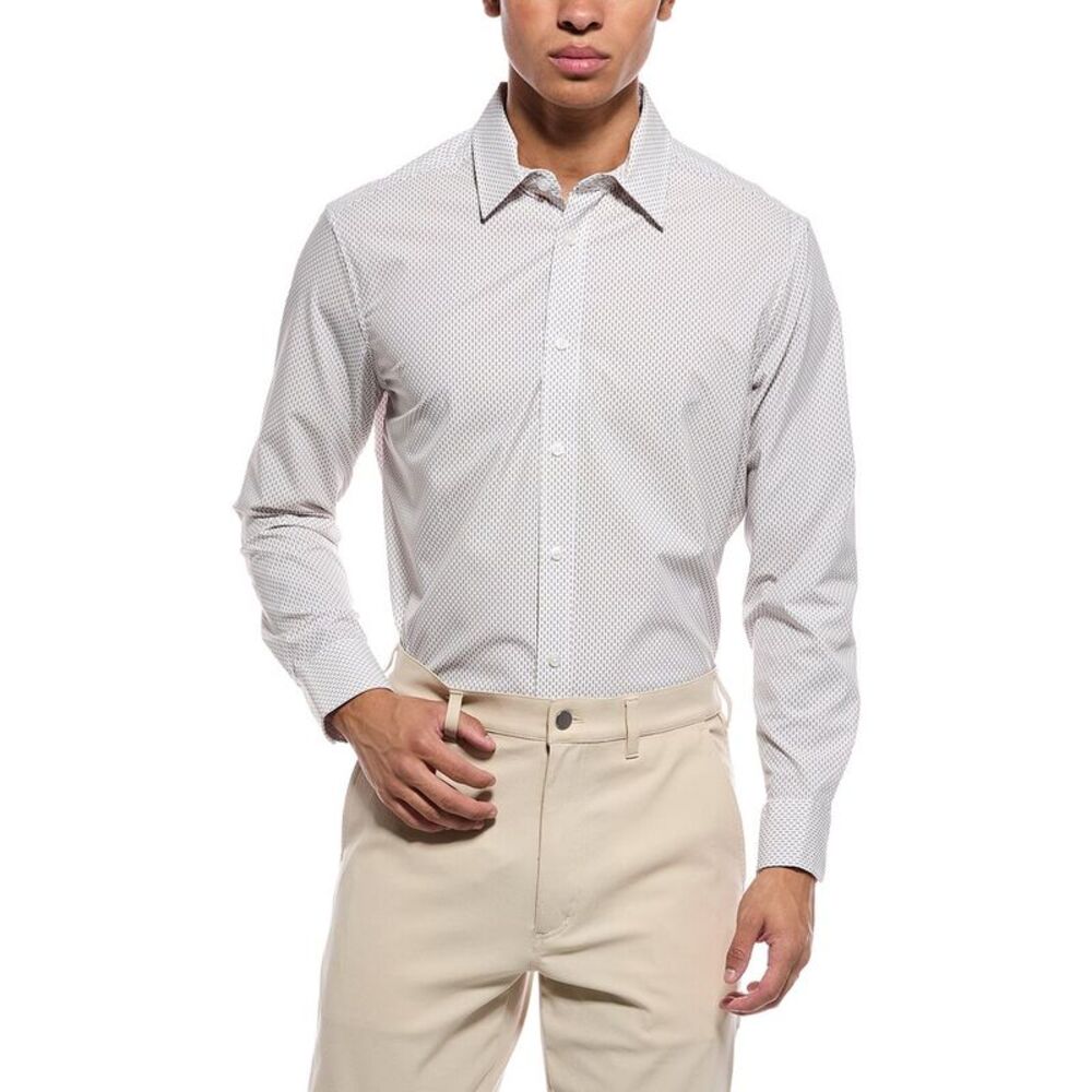 Report Collection Mens 4-Way Woven Sport Shirt, White